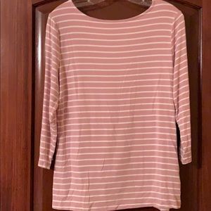 Striped three-quarter length sleeve shirt